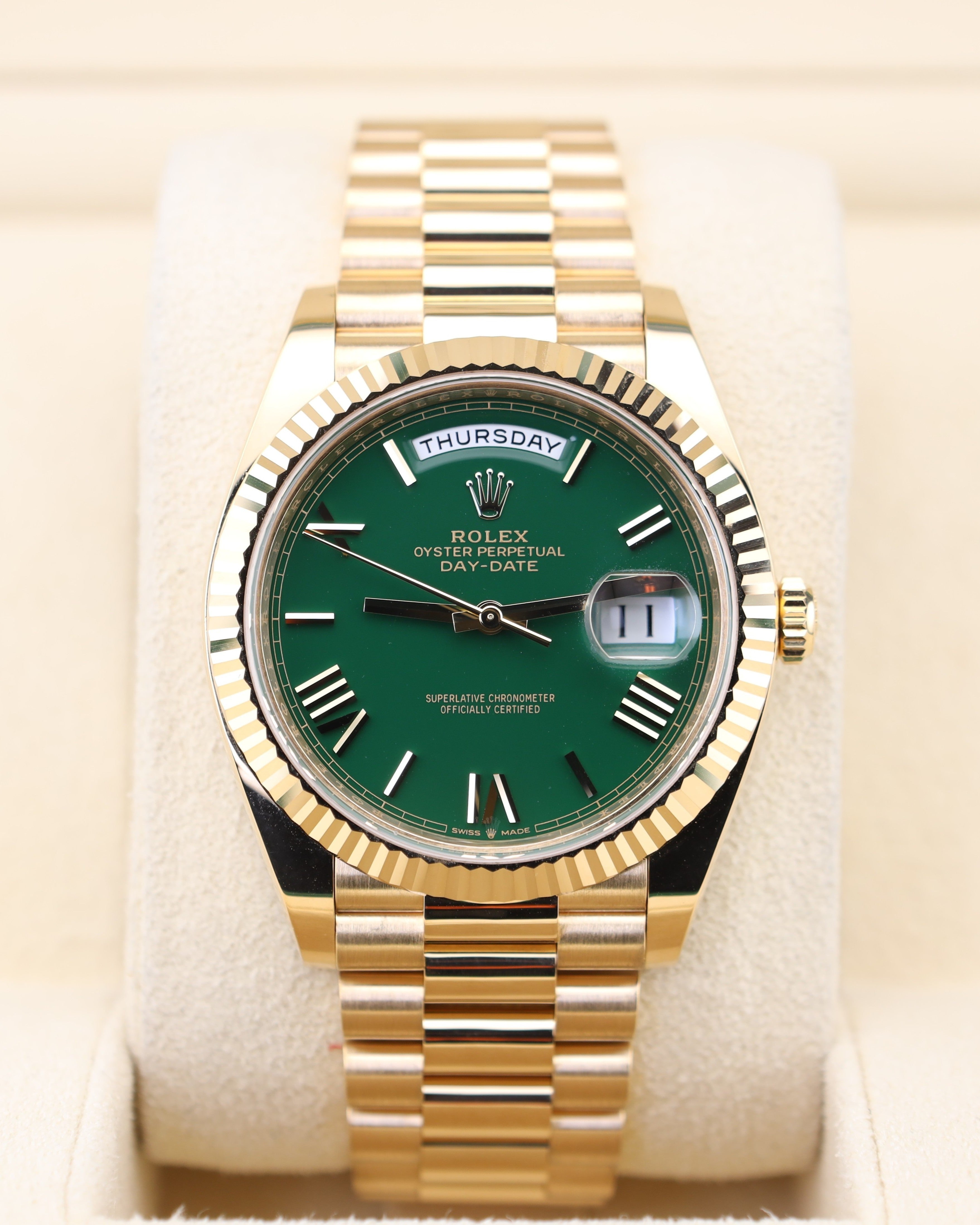 Rolex Day-Date 40 Money Green 228238 — Iron Eagle Reserve Miami