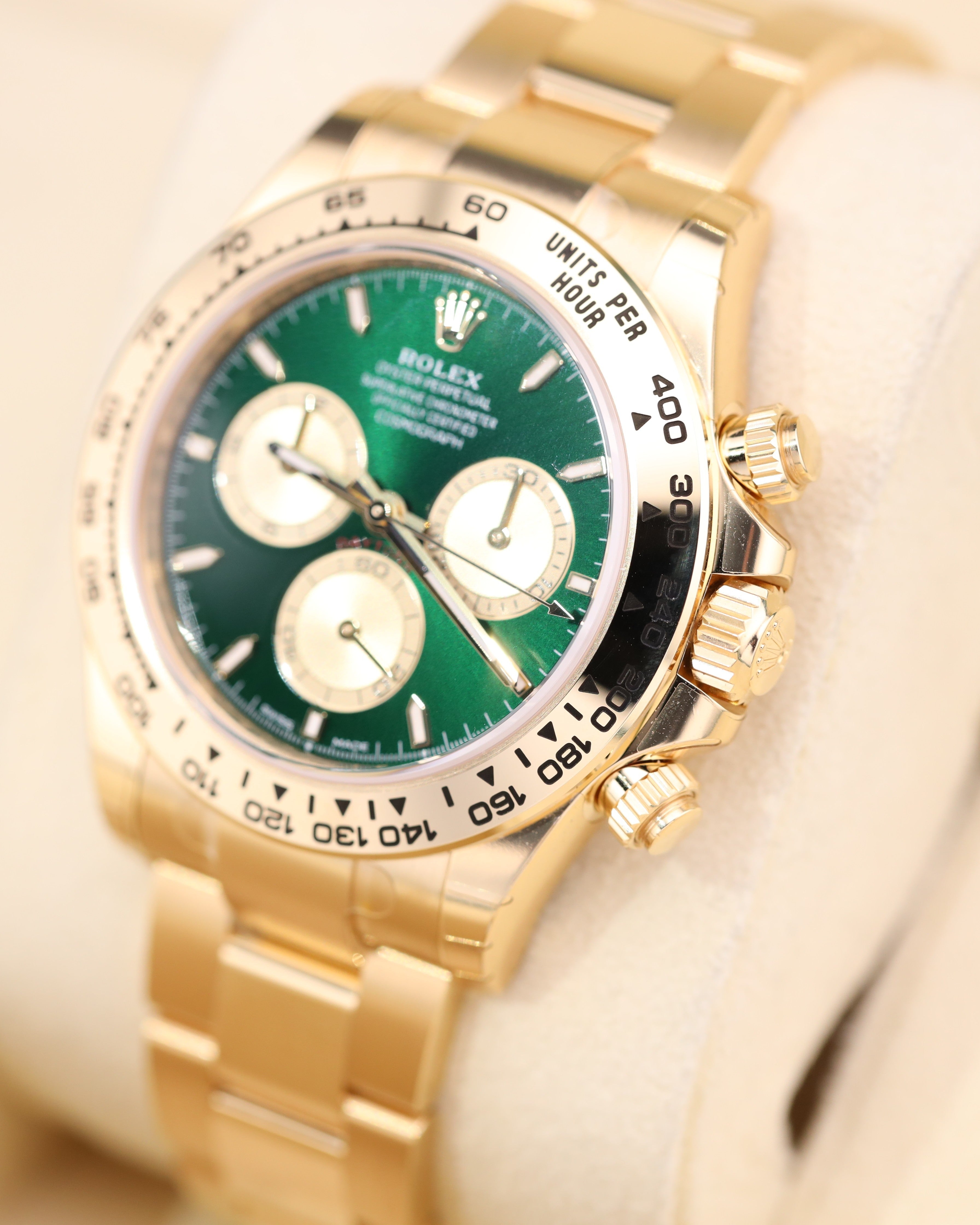 Rolex Daytona John Mayer Green Dial 126508 detail view