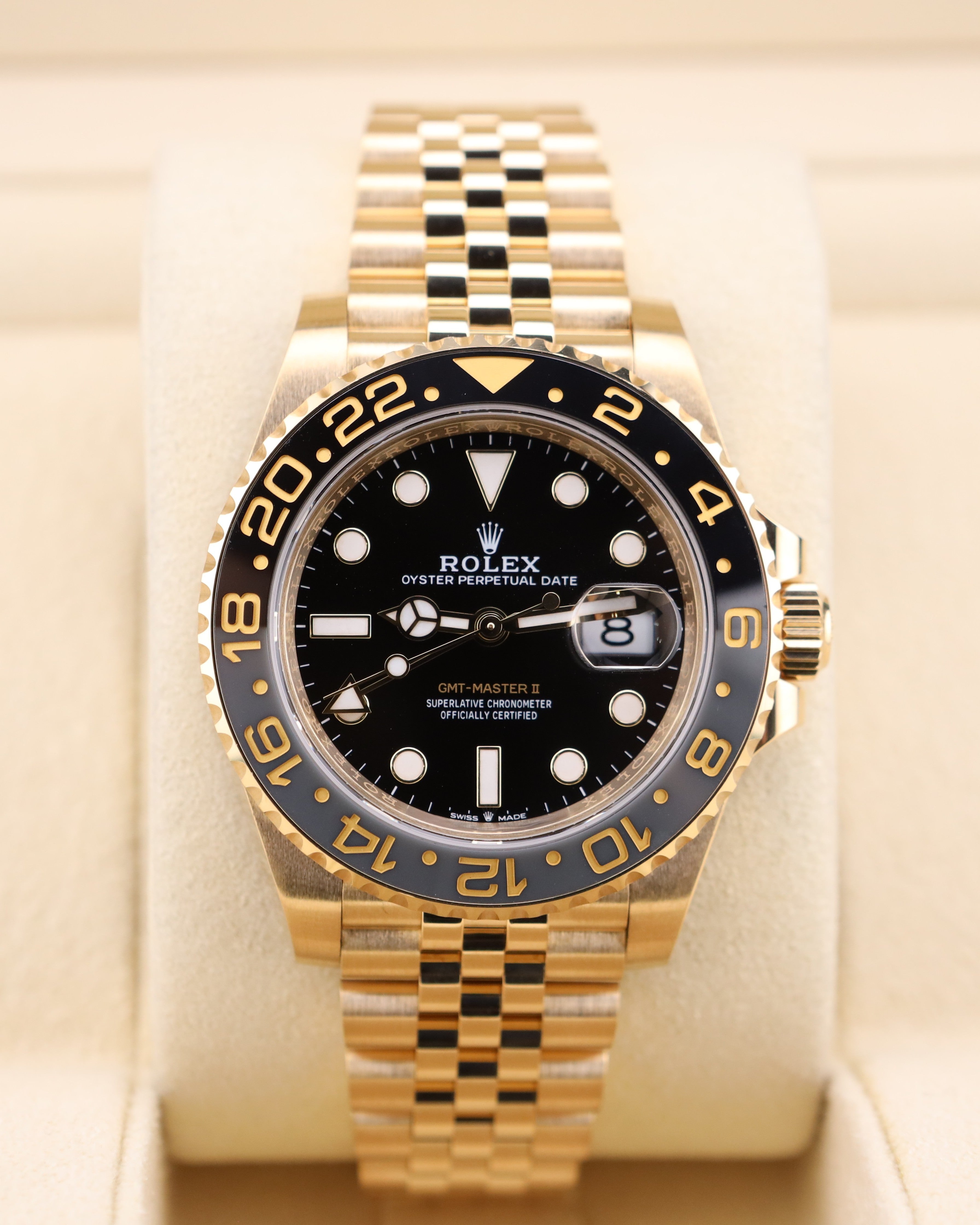 Rolex GMT-Master II Yellow Gold Jubilee 126718GRNR — Iron Eagle Reserve Miami
