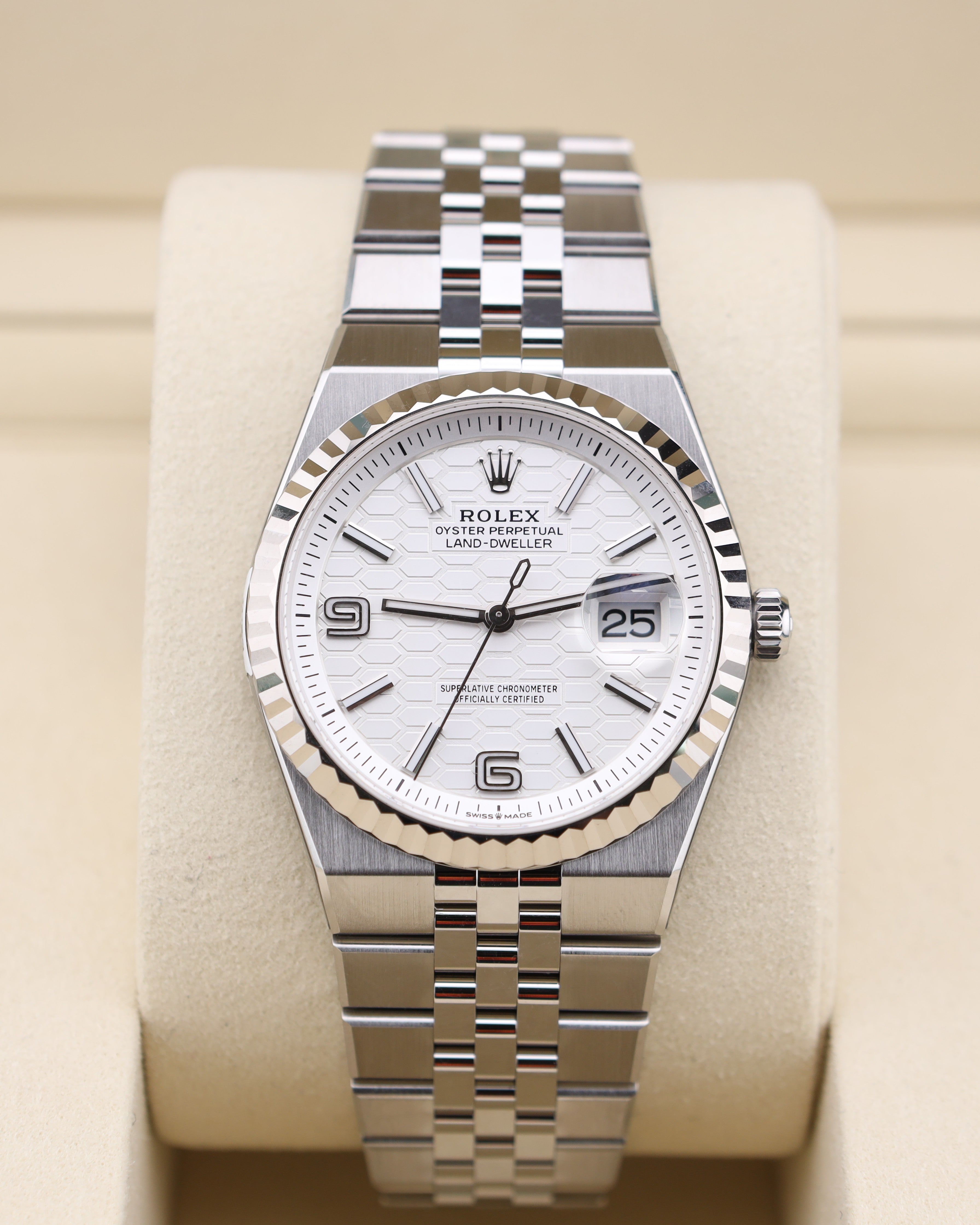 Rolex Land-Dweller 36 White Dial Steel 127234 — Iron Eagle Reserve Miami