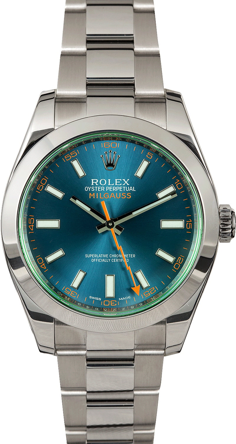 Rolex Milgauss Green Crystal Black Dial 116400GV — Iron Eagle Reserve Miami