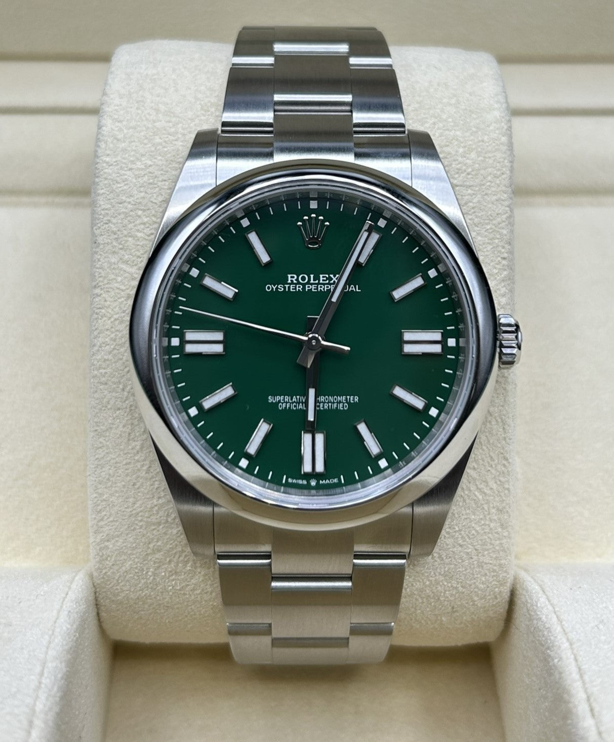 Rolex Oyster Perpetual 41 Green Dial 124300 — Iron Eagle Reserve Miami