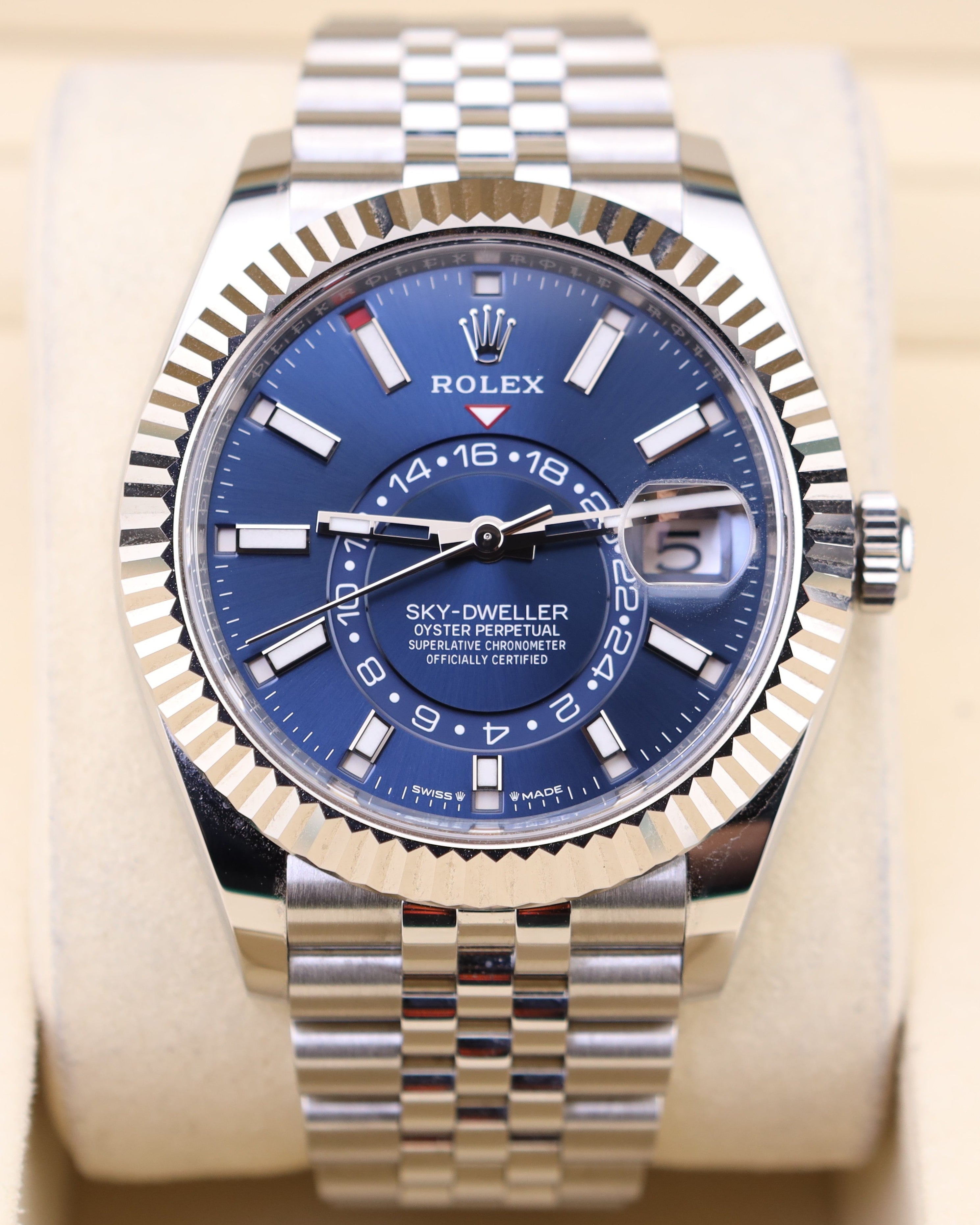 Rolex Sky-Dweller Blue Dial Jubilee 336934 — Iron Eagle Reserve Miami