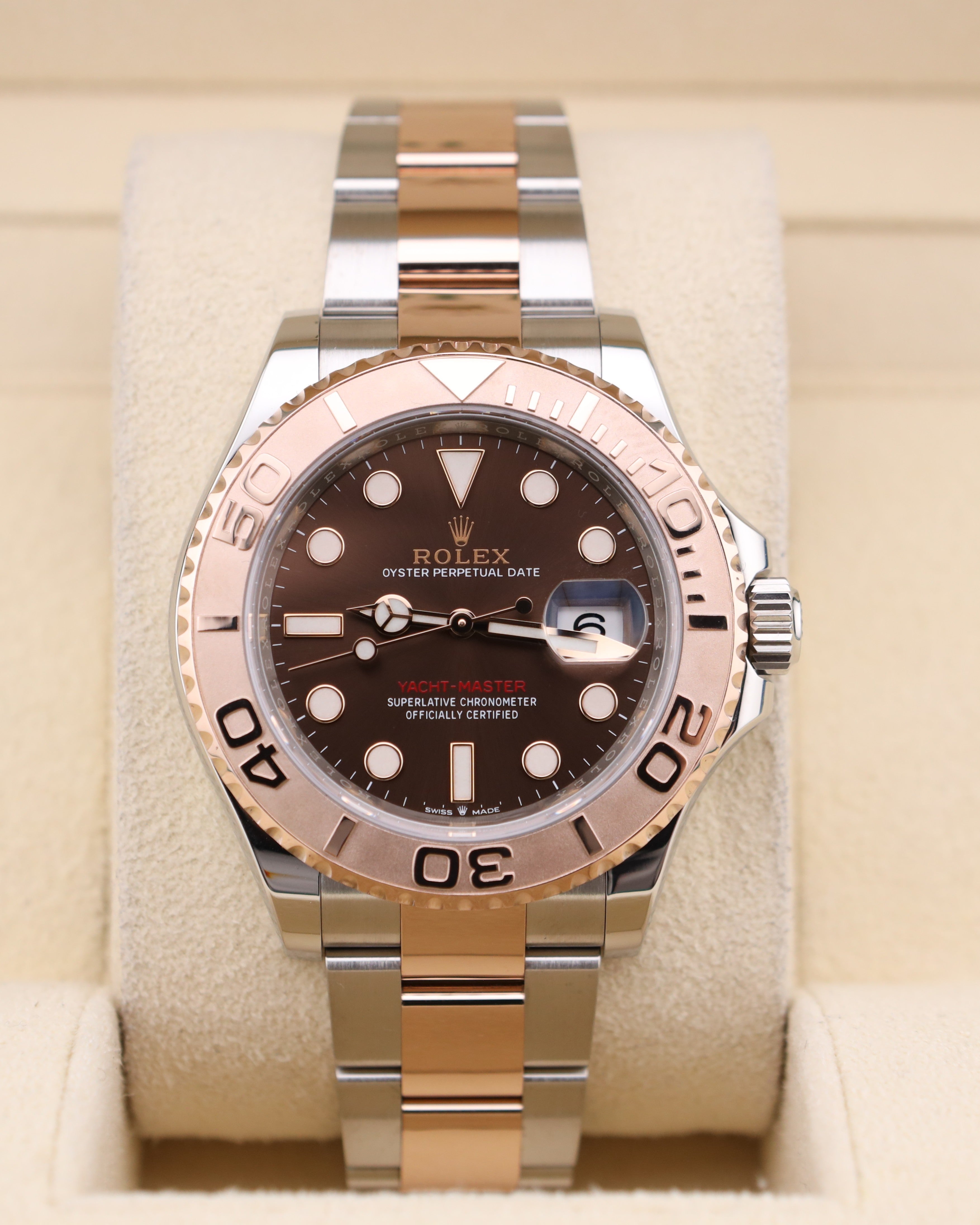Rolex Yacht-Master 40 Chocolate Dial Rose Gold Two Tone 126621 — Iron Eagle Reserve Miami