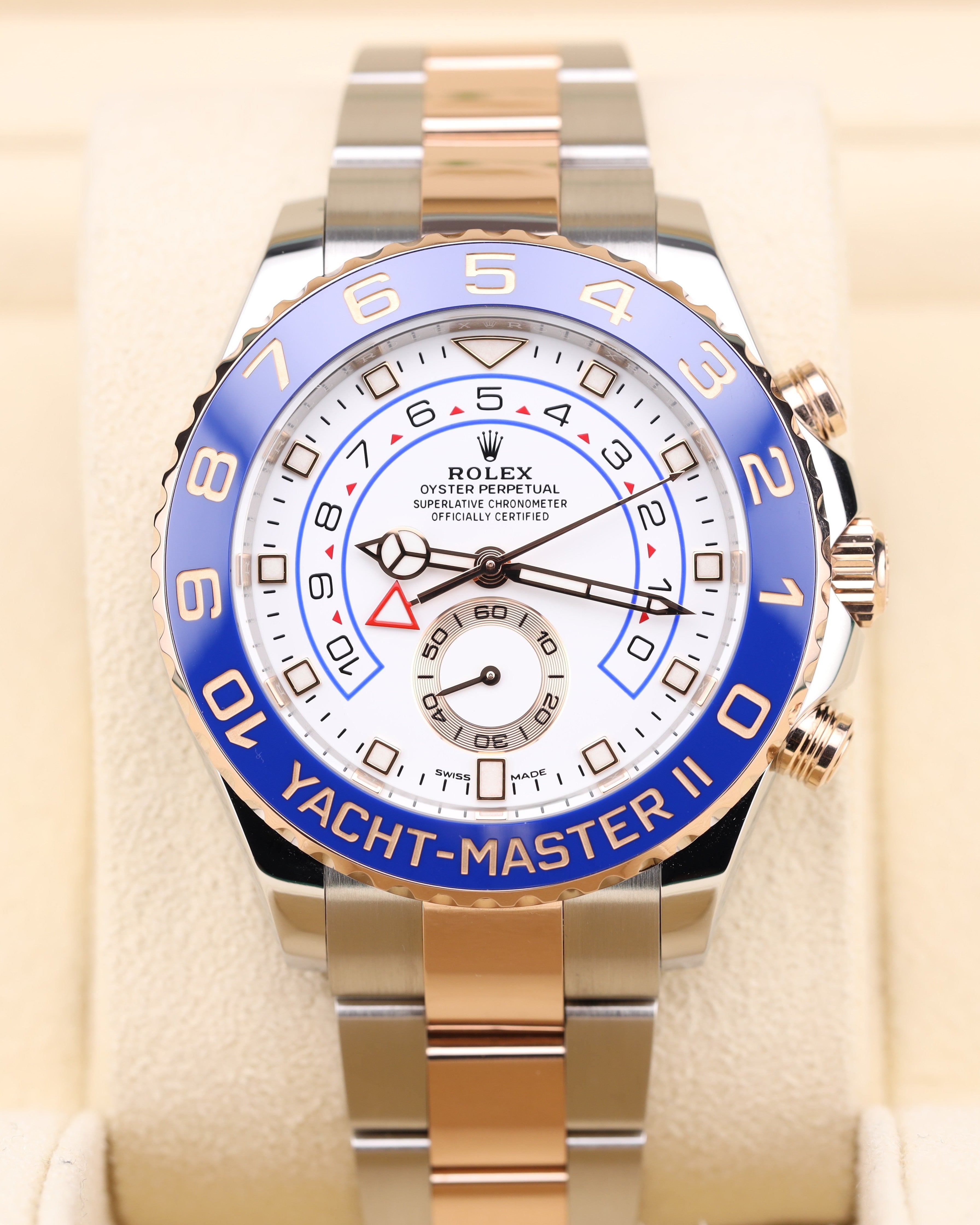 Rolex Yacht-Master II Rose Gold White Dial 116681 — Iron Eagle Reserve Miami