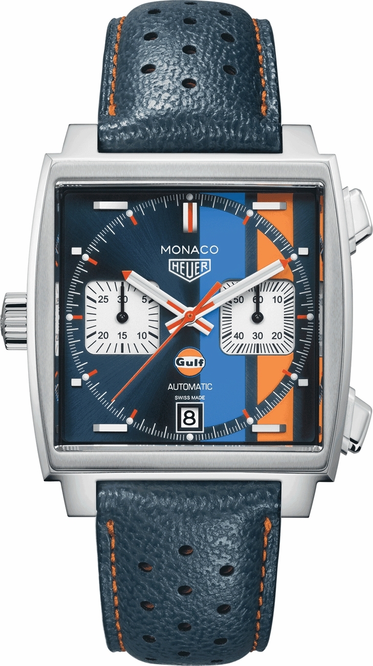 TAG Heuer Monaco Calibre 11 Blue Dial CAW211R.FC6356 detail view