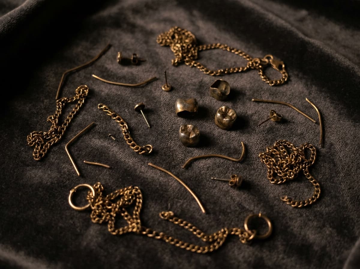Broken gold jewelry, scrap gold pieces and dental crowns — we buy scrap and dental gold in Miami