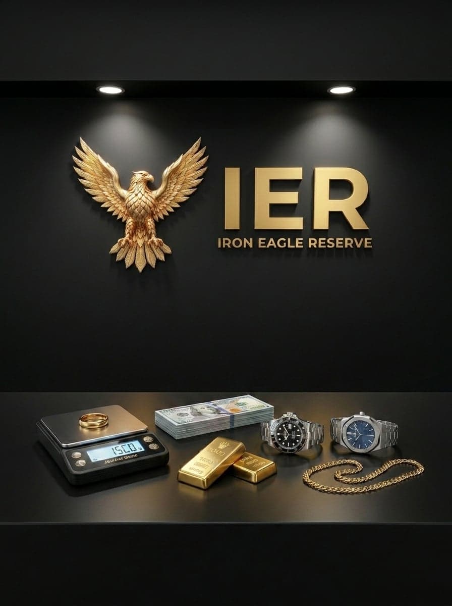 Iron Eagle Reserve office entrance at 174 E Flagler St, Downtown Miami — walk in to sell gold, watches, and jewelry