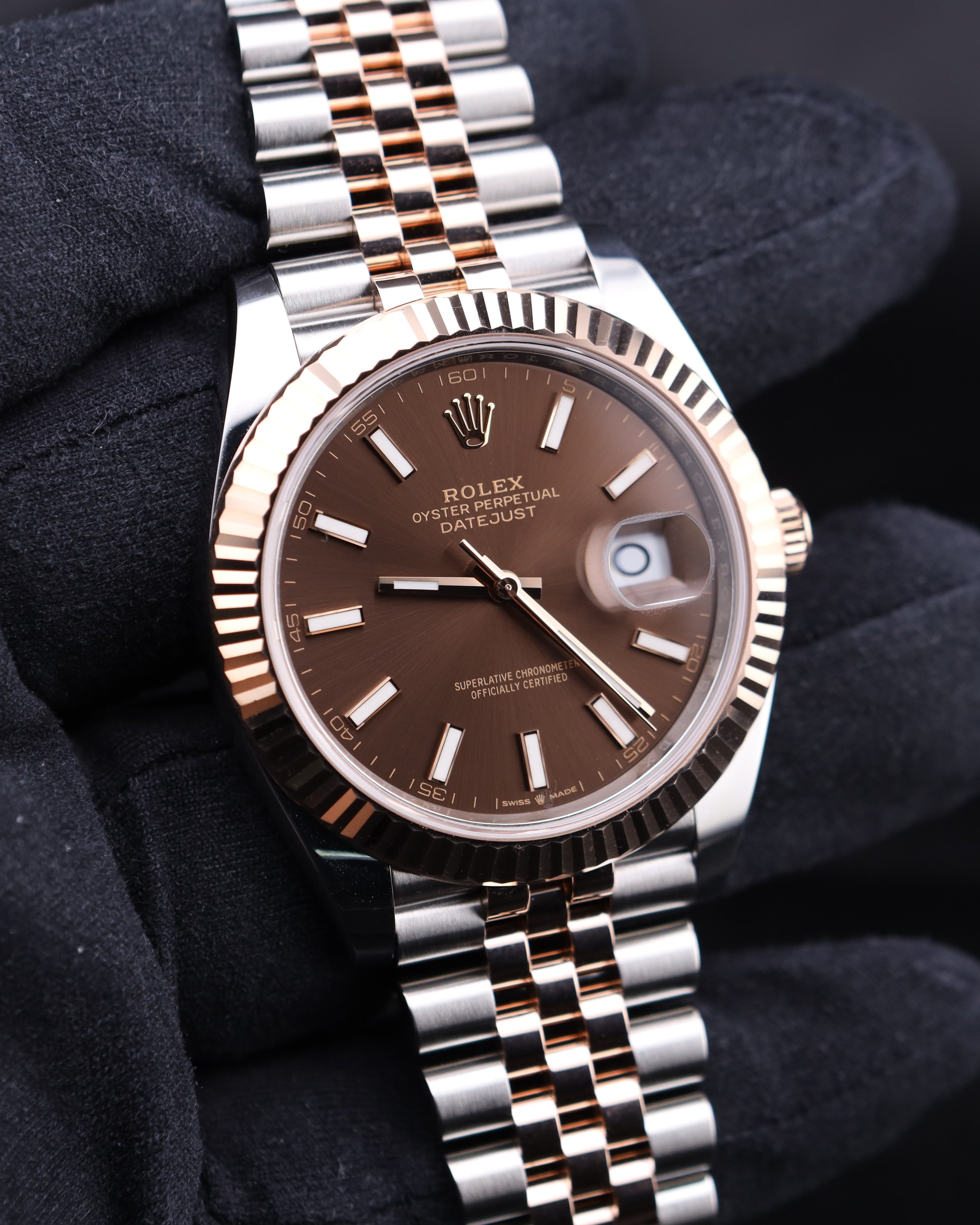 Rolex Datejust 41 Chocolate Two Tone 126331 detail view
