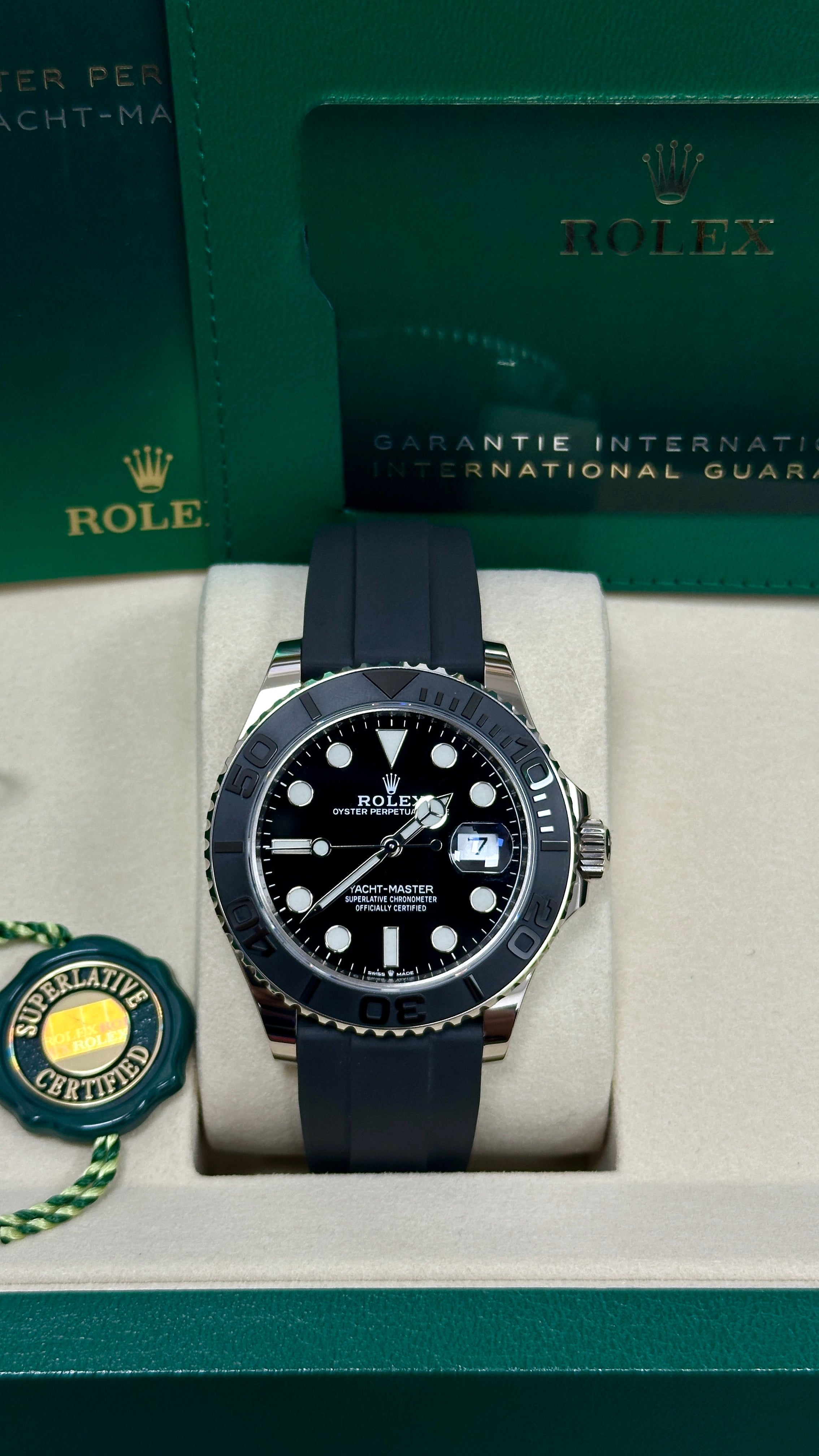Rolex Yacht-Master 42 White Gold Blue 226659 detail view